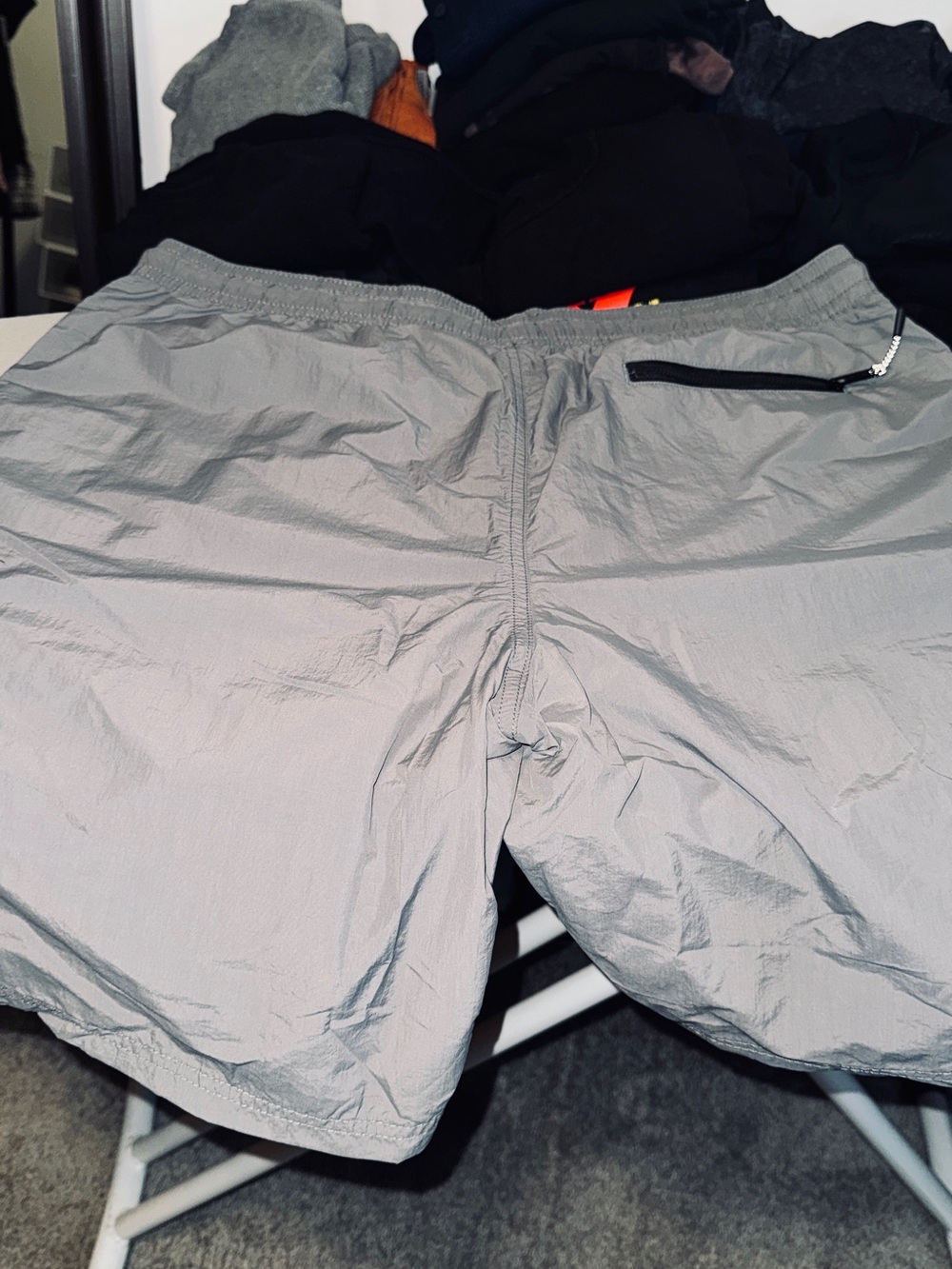 Men's Athletic Drawstring Shorts - Light Gray - Picture 2 of 5